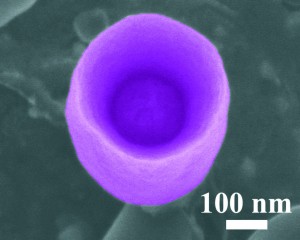 Low-aspect ratio graphite hollow nanostructures