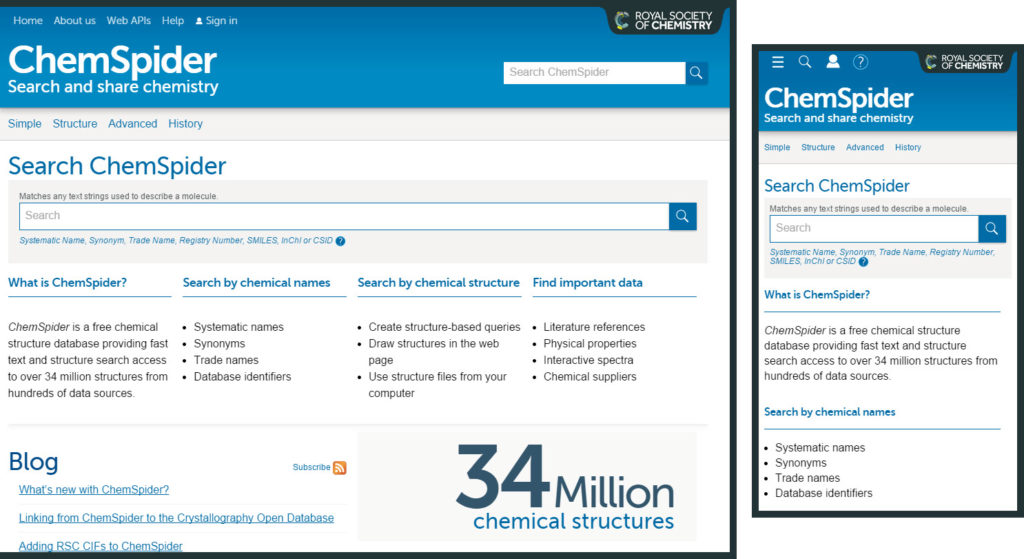 ChemSpider home page
