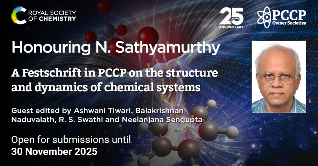 Graphic advertising call for papers for a Festschrift honouring N. Sathyamurthy, featuring a photo of Prof Sathyamurthy.