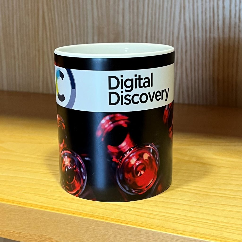 A Digital Discovery-branded mug