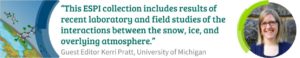 "This ESPI collection includes results of recent laboratory and field studies of the interactions between the snow, ice and overlying atmosphere" - Guest Editor Kerri Pratt, University of Michigan