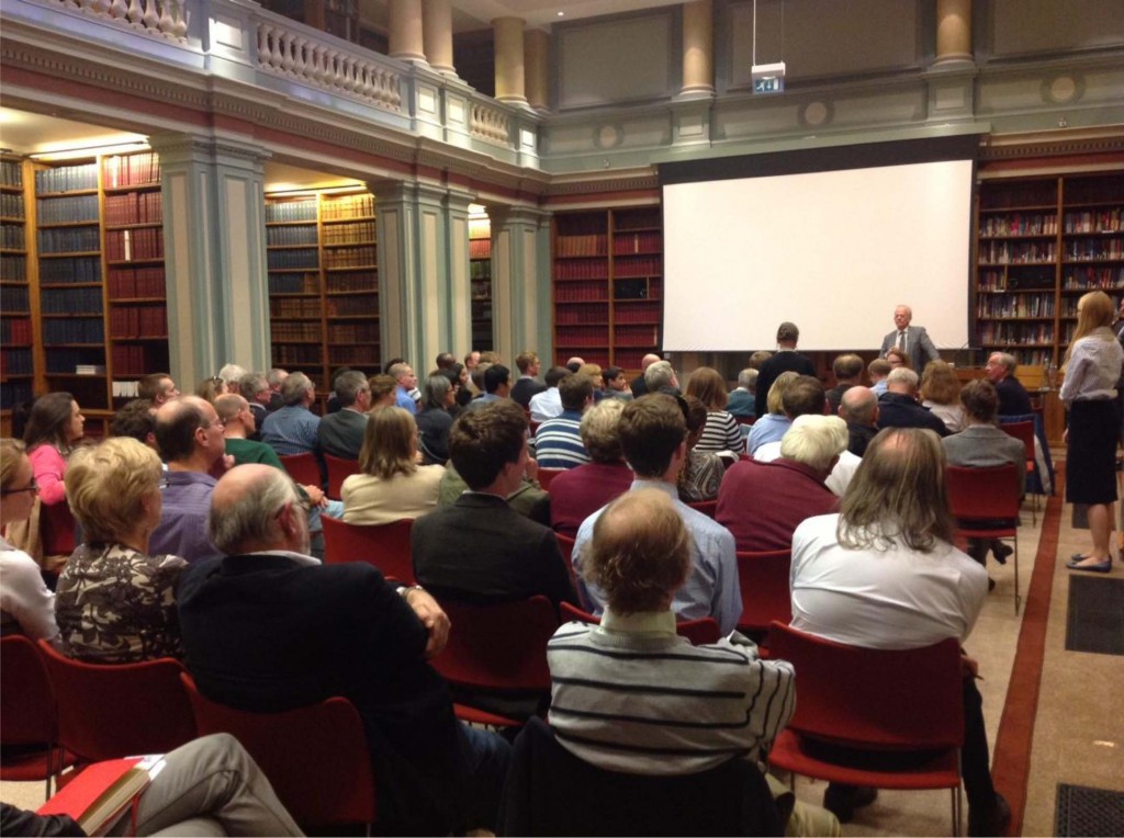 James Clark answering questions after his talk at The Chemistry Centre