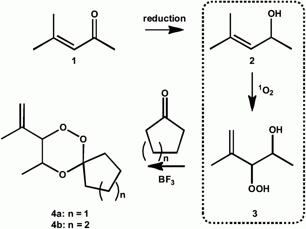 Synthesis of spirobicyclic trioxanes