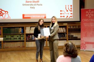 Sara Stolfi receiving a poster prize