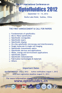 2nd International Conference on Optofluidics 2012