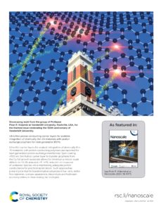 Piran R. Kidambi et al’s cover for their article on ultra-thin proton conducting carrier layers for scalable integration of atomically thin 2D materials with proton exchange polymers for next-generation PEMs.