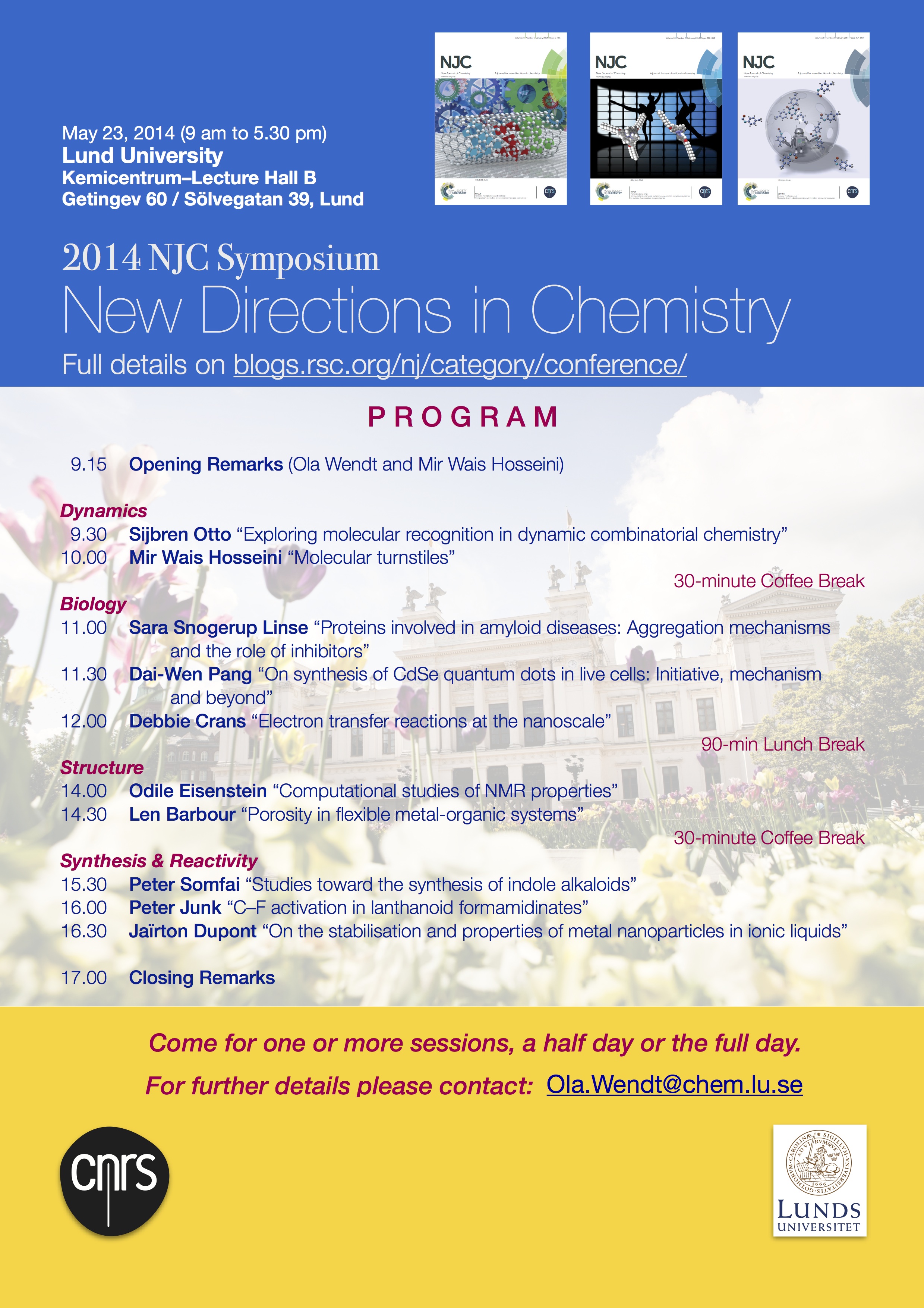 NJC Symposium at Lund University on May 23, 2014