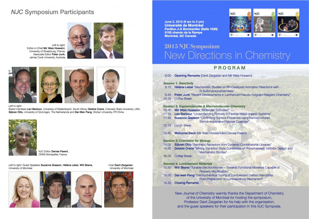 New Journal of Chemistry 2015 Symposium