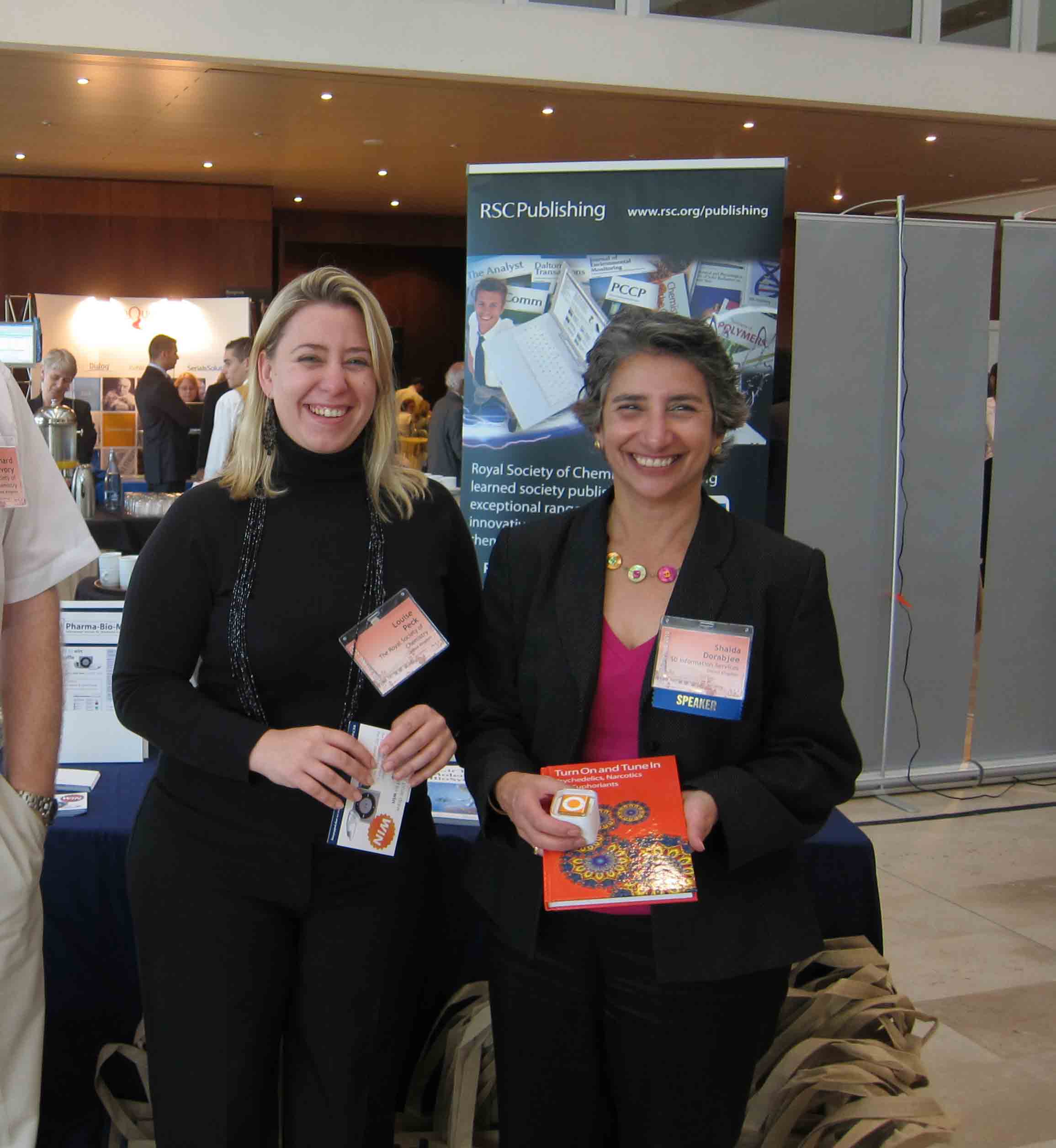 Shaida Dorabjee, SD Information Services (right) – iPod shuffle and RSC book winner Pharma-Bio-Med 2010