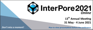 InterPore2021 banner, detailing the meeting dates 