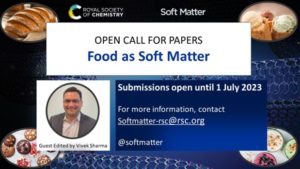 Open call for Food as soft matter promotional image